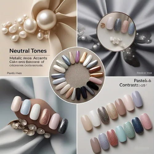 Pearl Nail art and designs with colores 