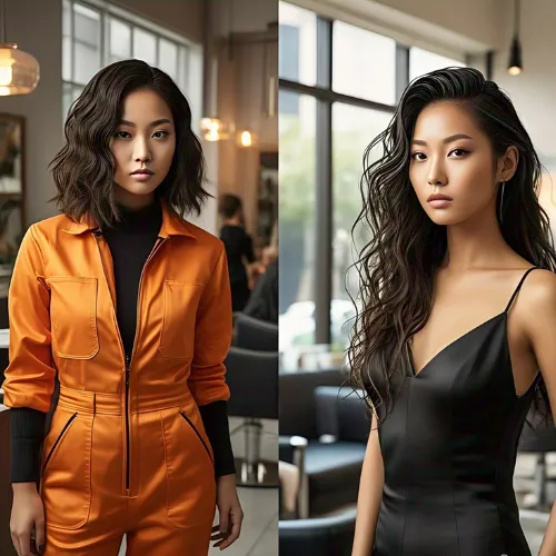 2 women with Wet and Wavy hair style 