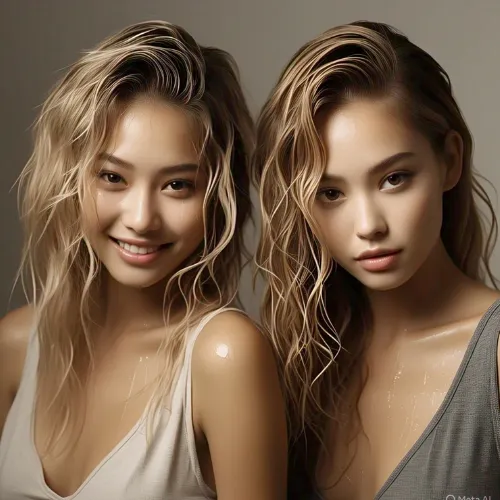 2 women with Wet and Wavy hair style 