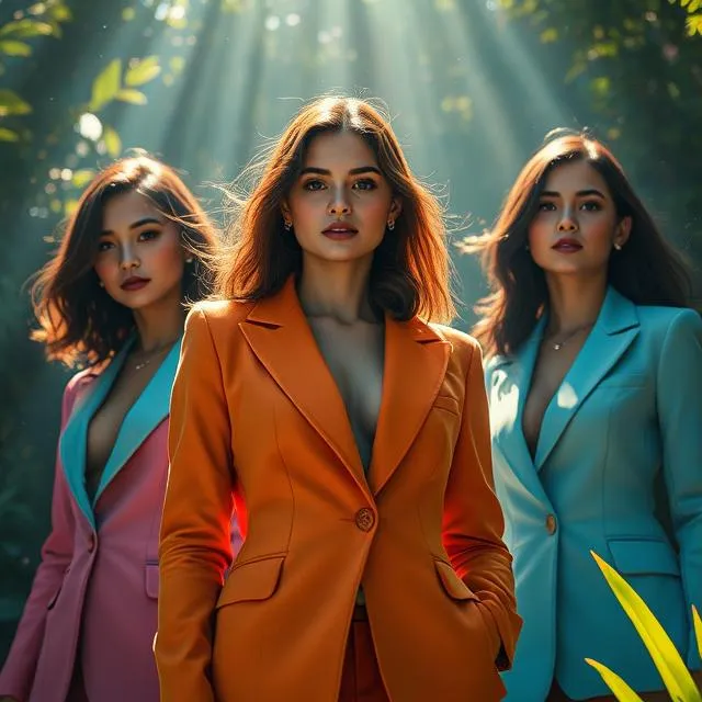 3 women showing their Boxy Blazer