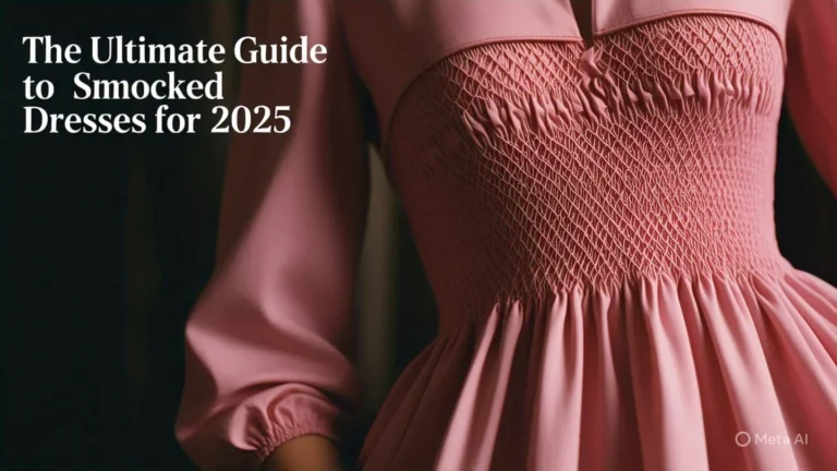 woman showing her Smocked Dresses