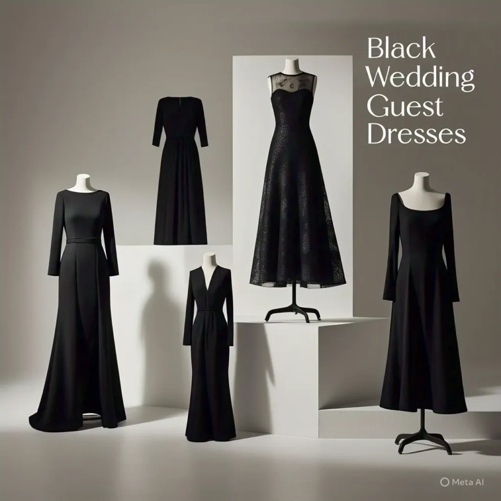 Black Wedding dress display